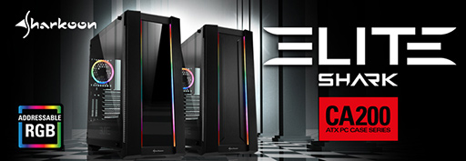 画像ギャラリー No.001のサムネイル画像 / フロントのLEDストリップが特徴的なSharkoon製の光るフルタワーPCケースが発売