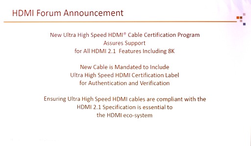 ���������꡼ No.005�Υ���ͥ������ / HDMI Forum��8K/60fps������ǧ�ڥ����֥�λ��ͺ��ꡣ��Ultra High Speed HDMI�����֥�ǧ�ڥץ������פȤϡ�