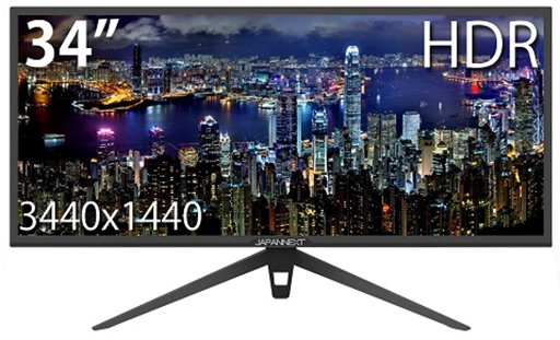 ���������꡼ No.001�Υ���ͥ������ / JAPANNEXT��34�������ڥ�����21��9���ǹ���6���ߤαվ��ǥ����ץ쥤��ȯ�䡣100Hzɽ����FreeSync�б�