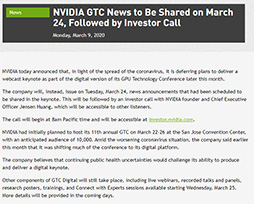 ꡼ No.001 | NVIDIAGPUѴϢ٥ȡGTC 2020פΥ饤Ĵֱ