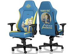 「Fallout」×noblechairsコラボのゲーマー向けチェアが本日発売。Vault Boyがニッコリほほえむ“Vault-Tec Edition”