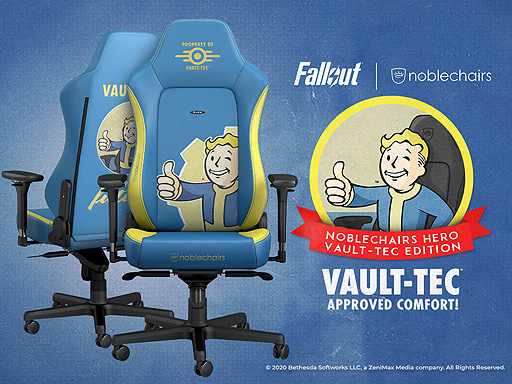 画像集#002のサムネイル/「Fallout」×noblechairsコラボのゲーマー向けチェアが本日発売。Vault Boyがニッコリほほえむ“Vault-Tec Edition”