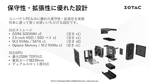 画像集#006のサムネイル/ZOTAC，RTX 3070＆i7-10700搭載の小型デスクトップPCを発売