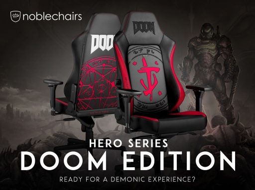 画像ギャラリー No.001のサムネイル画像 / noblechairsのゲーマー向けチェアに「DOOM」コラボモデルが登場