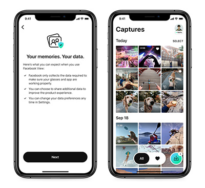 画像ギャラリー No.004のサムネイル画像 / Facebook,初のスマートグラス「Ray-Ban Stories」を発表。カメラとスピーカー内蔵で見ている風景を録画できる