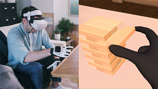 画像ギャラリー No.010のサムネイル画像 / VRコントローラを置き換えられる手袋型デバイス「Contact Glove」を体験。指先に本物の圧力を感じる触覚フィードバックも