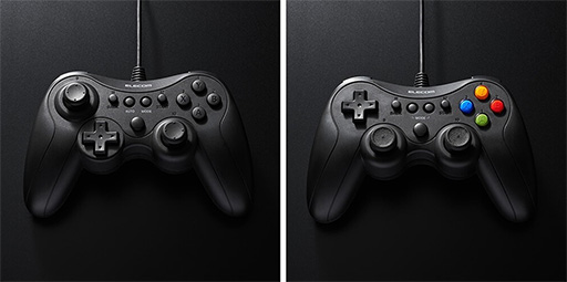 画像ギャラリー No.001のサムネイル画像 / スティックやボタンのレイアウトが選べるワイヤードゲームパッドがエレコムから登場