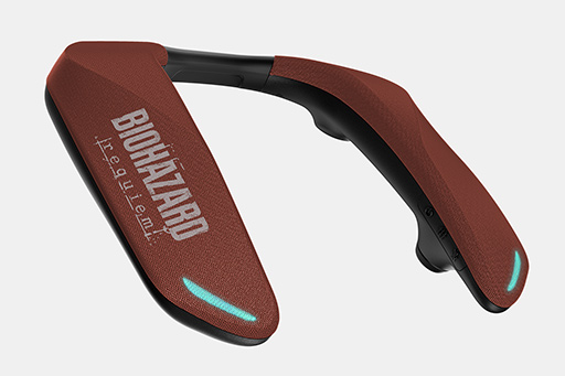 画像ギャラリー No.003のサムネイル画像 / 血のような赤に包まれた「バイオハザード レクイエム」コラボのネックバンドスピーカーが2月下旬に発売