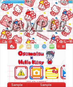 画像ギャラリー No.001のサムネイル画像 / ニンテンドー3DS用テーマ「おそ松さん×サンリオキャラクターズ」が本日配信を開始