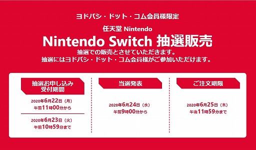 画像集#001のサムネイル/ヨドバシ・ドット・コムにてNintendo Switch/Nintendo Switch Lite本体や「リングフィット アドベンチャー」などの抽選販売が開始。受付は6月23日10：59まで