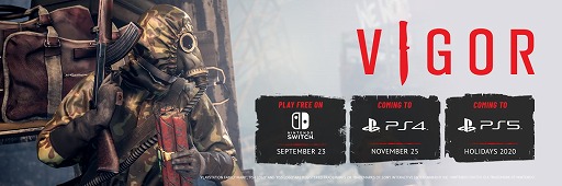 基本プレイ料金無料のサバイバルシューター Vigor のswitch版が9月23日 Ps4版が11月25日にリリース Ps5も年内に