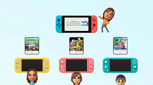 画像ギャラリー No.004のサムネイル画像 / Switchの新機能「バーチャルゲームカード」発表。家族間など,複数の本体で1つのダウンロードソフトを手軽にやりとりできる