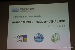 ���������꡼ No.002�Υ���ͥ������ / �ֳʰ�SIM�פθ����Ⱥ����Ÿ˾��MVNOô���Ԥ�����줿��MMD������ŤΥ��٥�ȡ�MVNO3�Ҥ�ʹ�����ʰ�SIM�θ�����̤��פ��ݡ���