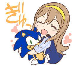 画像ギャラリー No.002のサムネイル画像 / 国木田花丸&ソニックのLINEスタンプを配布中。「ラブライブ!サンシャイン!!」×「セガ」の2代目イメージガール就任企画が実施