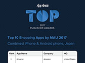 App AnnieŤΡTop Publisher Awards 2017פݡȡ52ҤΤܴȤ15ҡǤŷƲΥ󥯥̤