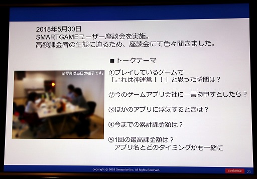 画像ギャラリー No.023のサムネイル画像 / スマホ向けアプリの市場を攻略するにはヘビーユーザーの確保がキモ。App ApeとSMARTGAMEの関係者による業界向けセミナーレポート