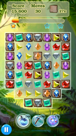 画像ギャラリー No.002のサムネイル画像 / 「森の宝石パズル」がau Webポータル内“無料ゲーム”で配信