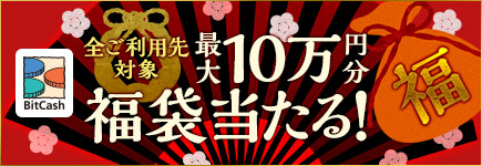 画像集#001のサムネイル/最大10万円分の福袋が当たるビットキャッシュ新春ワクワク福袋キャンペーン