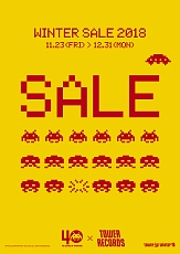 画像ギャラリー No.001のサムネイル画像 / タワーレコードが,「スペースインベーダー」とコラボした“WINTER SALE 2018”を11月23日から開催