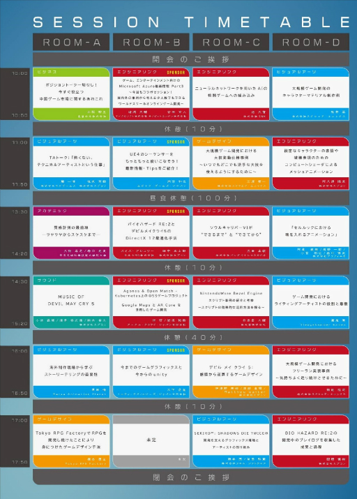 Game Creators Conference 19 のタイムテーブルが公開