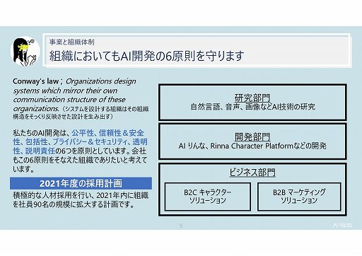 画像ギャラリー No.013のサムネイル画像 / AIキャラクターの独自性や雑談機能を強化。法人向けAIソリューション「Rinna Character Platform」の新版が発表された説明会をレポート