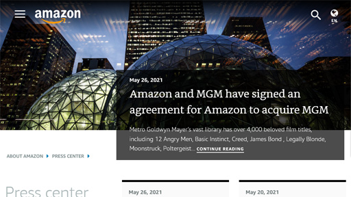 Amazon.comが米メディア産業大手のMGMを買収。買収金額は約9200億円 - 4Gamer.net