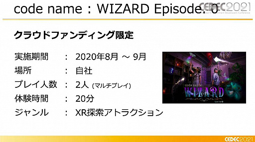 ꡼ No.009 | CEDEC 2021XR򤭥󥿡ƥȡcode name:WIZARDפϤɤΤ褦˺줿Τ