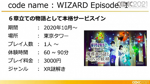 ꡼ No.016 | CEDEC 2021XR򤭥󥿡ƥȡcode name:WIZARDפϤɤΤ褦˺줿Τ