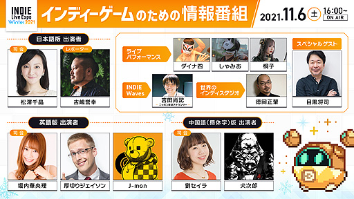 画像ギャラリー No.002のサムネイル画像 / INDIE Live Expo Winter 2021の出演者が発表。目黒将司氏がイベントに新規書き下ろし楽曲を提供,番組への出演も