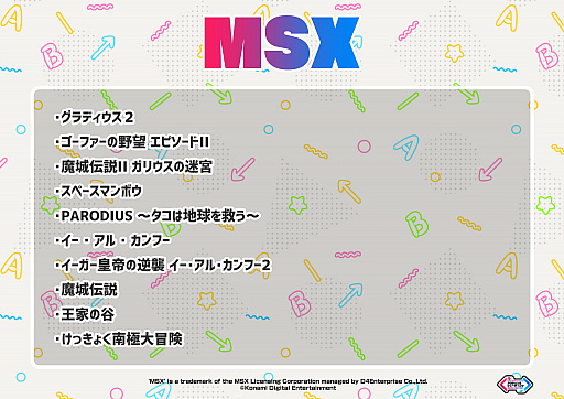 画像ギャラリー No.002のサムネイル画像 / 「KONAMI アクション&シューティングゲームコンテスト」の対象タイトルが実際に遊べるイベントを12月11日に開催へ