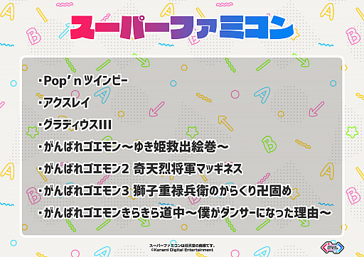 画像ギャラリー No.003のサムネイル画像 / 「KONAMI アクション&シューティングゲームコンテスト」の対象タイトルが実際に遊べるイベントを12月11日に開催へ