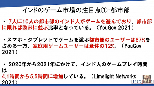 画像ギャラリー No.009のサムネイル画像 / ゲームユーザー数世界2位を誇るインドのゲーム市場とは。「黒川塾 八十六(86)」聴講レポート