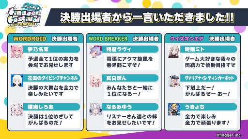 画像ギャラリー No.007のサムネイル画像 / 「fingger」,TGS 2022への出展を記念して“ふぃんふぇす 前夜祭”を9月14日に開催