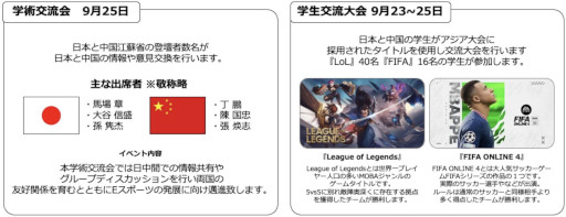 画像ギャラリー No.003のサムネイル画像 / 「日中eスポーツ交流会」が9月23日から開催へ。学術交流会と学生交流大会を実施
