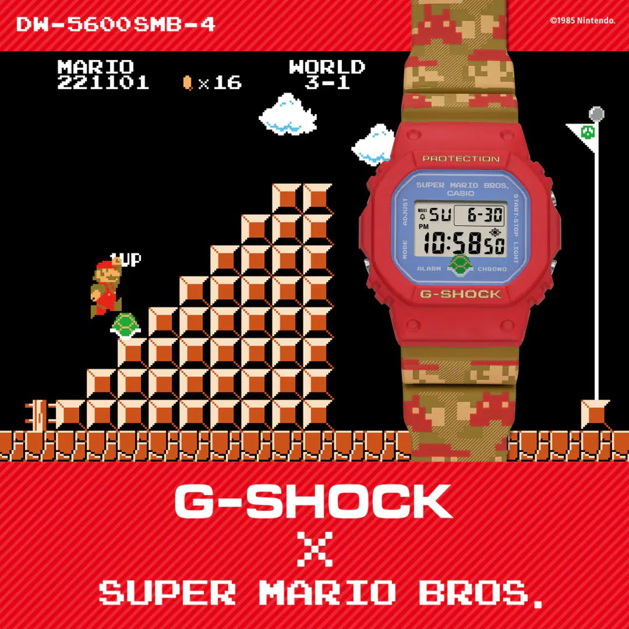 G-SHOCKの「スーパーマリオブラザーズ」コラボモデル発表。“マリオ