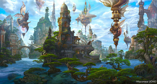 映画FFや「魔女の旅々」のアートを手がけた，内尾和正氏の個展を開催