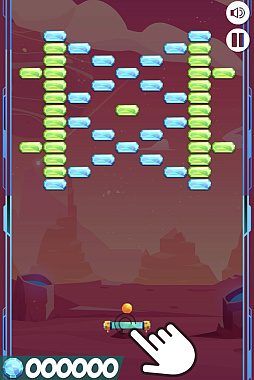 画像ギャラリー No.001のサムネイル画像 / 「スペースブロック崩し」,無料ゲームポータルサイト「ワーカービーのゲーム」で提供開始