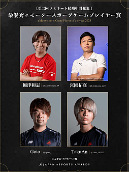 画像ギャラリー No.007のサムネイル画像 / eスポーツ界における功績と貢献をたたえる「日本eスポーツアワード」,ファン投票第2回中間結果を公開