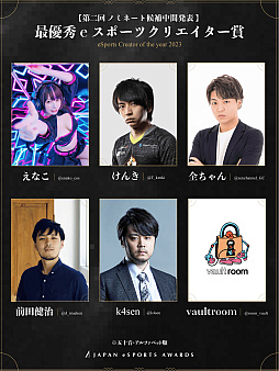 画像ギャラリー No.013のサムネイル画像 / eスポーツ界における功績と貢献をたたえる「日本eスポーツアワード」,ファン投票第2回中間結果を公開