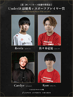 画像ギャラリー No.015のサムネイル画像 / eスポーツ界における功績と貢献をたたえる「日本eスポーツアワード」,ファン投票第2回中間結果を公開