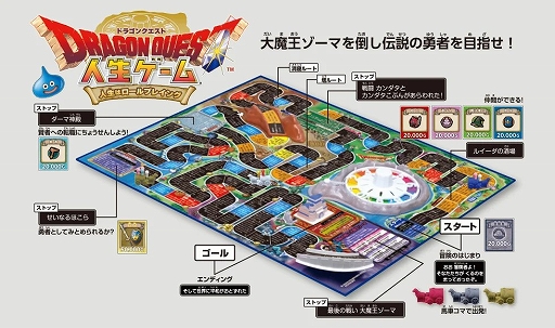 画像ギャラリー No.002のサムネイル画像 / 「人生ゲーム」と「ドラゴンクエスト」が初コラボ。「ドラゴンクエスト人生ゲーム」が10月24日に発売決定。ゾーマとのルーレットバトルも